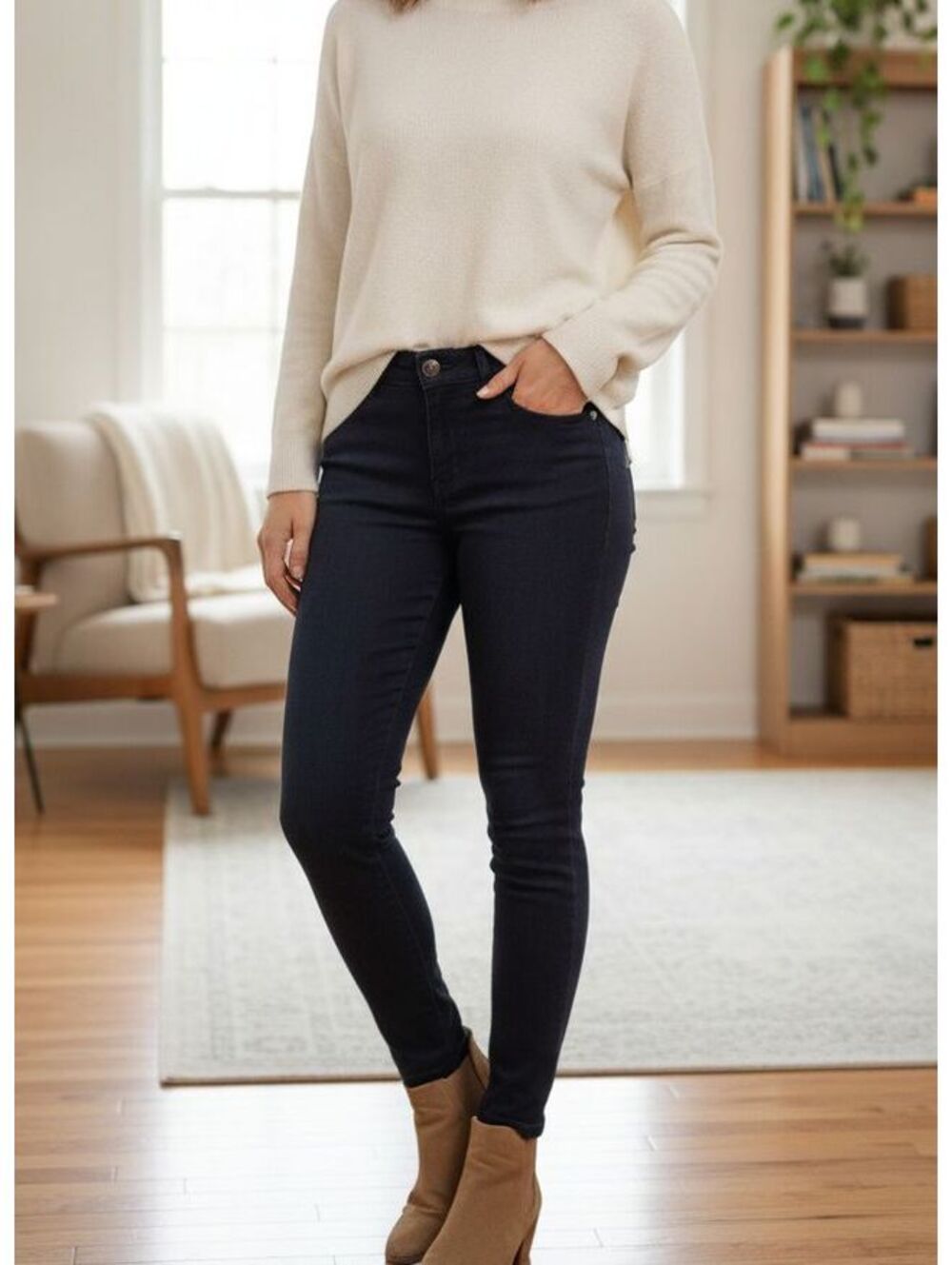 Let's Diet Show Mee Black Stretch Jeggings Denim Pants Women's Size 12